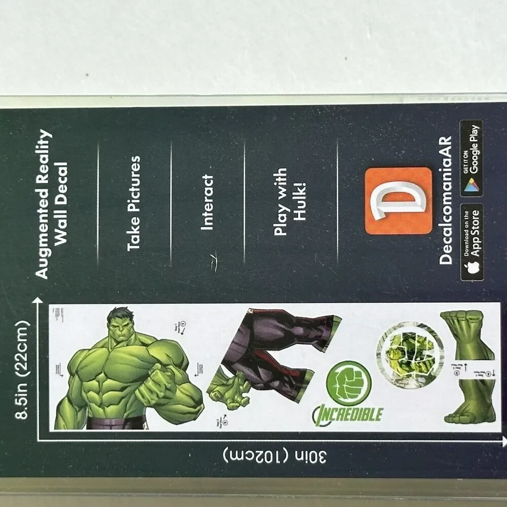 NEW Peel & Stick Marvel The Incredible Hulk Wall Decal 11 x 17”